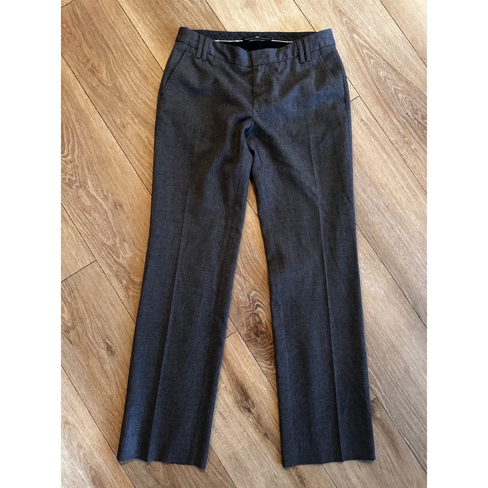 Gap Womens Size 6 Gray Stretch Wool Blend Straight Leg Dress Pants Trousers